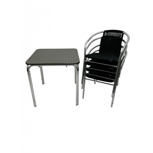 Aluminium Rattan Garden Set – Square...