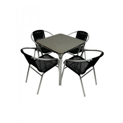 Aluminium Rattan Garden Set – Square...