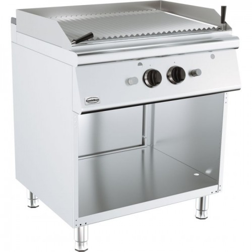 900 Gas Pro Lavastone grill, 800mm wide 2-side grid with open cupboard Natural Gas Chargrill