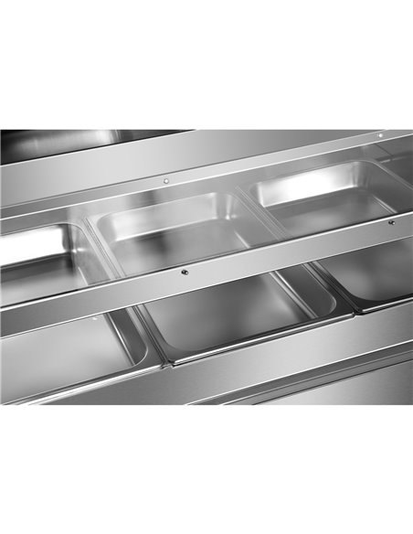 Commercial Two-Tier Heated Showcase Food and Chicken Warmer 1500x760x860mm Countertop Dry Heat and Wet Heat | Stalwart DA-HW6PA