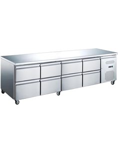 Commercial Refrigerated Counter 8 Drawers GN1/1 2000x700x650mm | Stalwart DA-GXX624