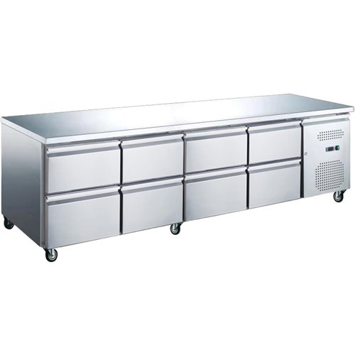 Commercial Refrigerated Counter 8 Drawers GN1/1 2000x700x650mm | Stalwart DA-GXX624