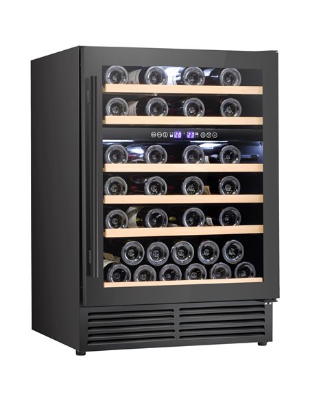 Commercial Wine Cooler 6 Shelves 138 Litres 46 Bottles Dual Temperature Zones Compressor Cooling 595x575x820mm Black | Stalwart 