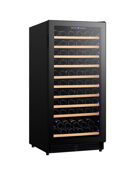Commercial Wine Cooler 10 Shelves 285 Litres 110 Bottles Single Temperature Zone Compressor Cooling 598x690x1300mm Black | Stalw