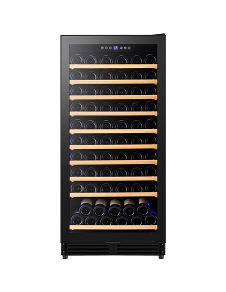 Commercial Wine Cooler 10 Shelves 285 Litres 110 Bottles Single Temperature Zone Compressor Cooling 598x690x1300mm Black | Stalw