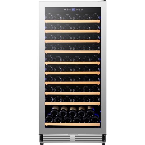 Commercial Wine Cooler 10 Shelves 285 Litres 110 Bottles Single Temperature Zone Compressor Cooling 598x690x1300mm Stainless Ste