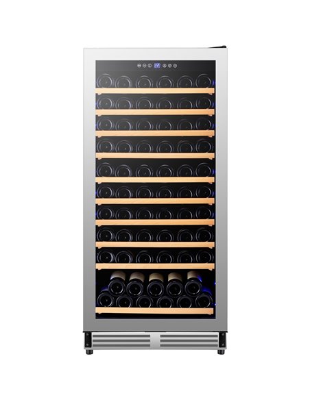 Commercial Wine Cooler 10 Shelves 285 Litres 110 Bottles Single Temperature Zone Compressor Cooling 598x690x1300mm Stainless Ste