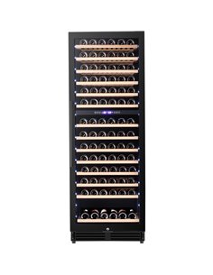 Commercial Wine Cooler 14 Shelves 393 Litres 154 Bottles Dual Temperature Zones Compressor Cooling 598x690x1700mm Black | Stalwa