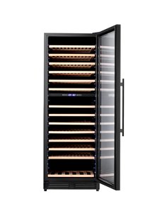 Commercial Wine Cooler 14 Shelves 393 Litres 154 Bottles Dual Temperature Zones Compressor Cooling 598x690x1700mm Black | Stalwa 2