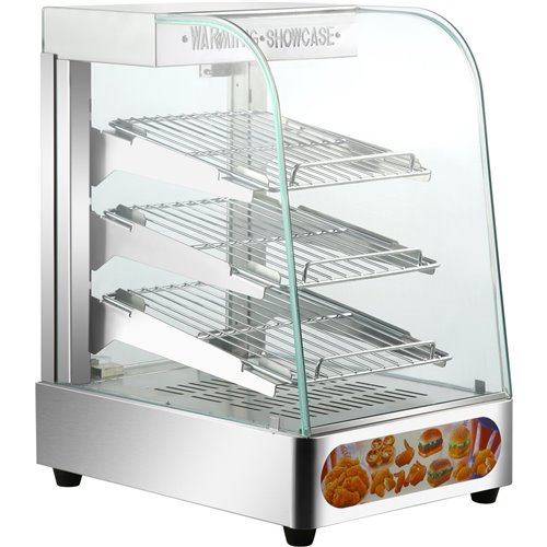 Commercial Hot Display Food Warmer Countertop 3 Shelves 350x455x580mm | Stalwart DA-HW861