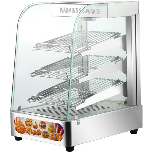 Commercial Hot Display Food Warmer Countertop 3 Shelves 350x455x580mm | Stalwart DA-HW861