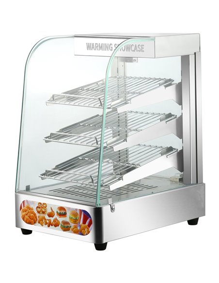 Commercial Hot Display Food Warmer Countertop 3 Shelves 350x455x580mm | Stalwart DA-HW861