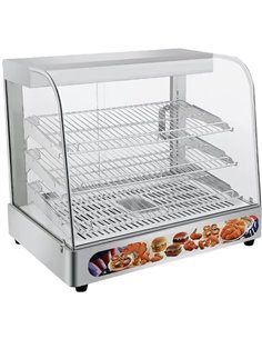 Commercial Hot Display Food Warmer Countertop 3 Shelves 650x455x580mm | Stalwart DA-HW862