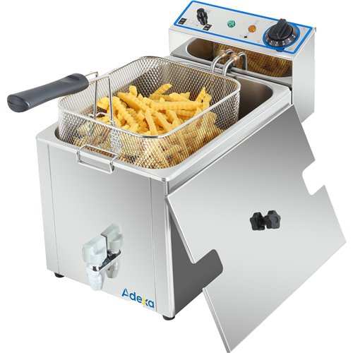 Commercial Electric Deep Fryer Countertop Single Tank 8 Litres 265x450x360mm | Stalwart DA-AFR002