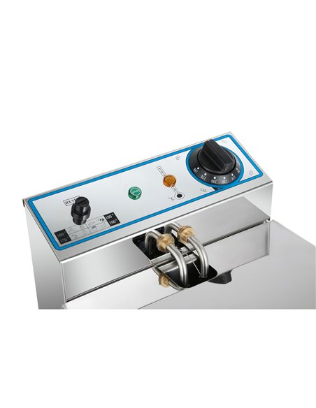 Commercial Electric Deep Fryer Countertop Single Tank 8 Litres 265x450x360mm | Stalwart DA-AFR002
