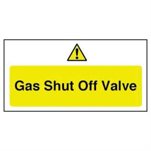 Gas Shut Off Valve Sign