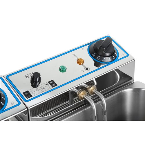Commercial Electric Deep Fryer Countertop Double Tank 2x8 Litres 530x450x360mm | Stalwart DA-AFR004