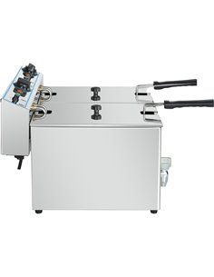 Commercial Electric Deep Fryer Countertop Double Tank 2x10 Litres 530x490x360mm | Stalwart DA-AFR008 2