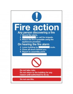 Fire Action Sign