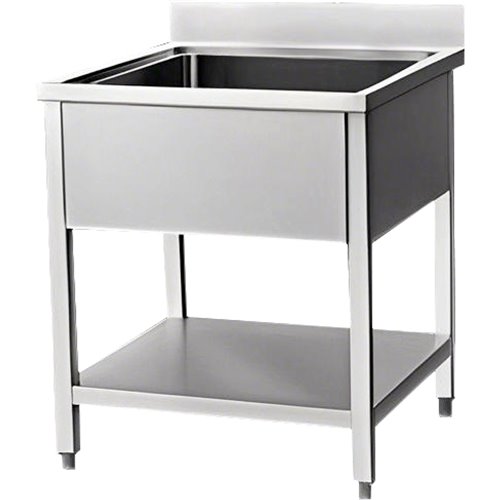 Commercial Sink Stainless Steel 1 Bowl Bottom Shelf Splashback 600x700x950mm | Stalwart DA-VS67BS