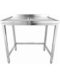 Professional Waste Disposal Table Stainless Steel 4 Side Up Marine Edge Backsplash 1200x600x950mm | Stalwart DA-WHDW12060B