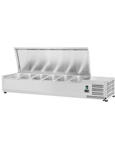 Refrigerated Servery Prep Top 1400mm 6xGN1/4 Depth 330mm Stainless Steel Lid | Stalwart DA-THVD1400/330