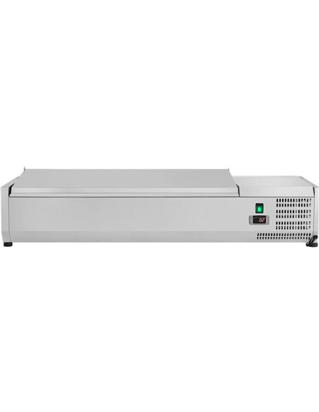 Refrigerated Servery Prep Top 1400mm 6xGN1/3 Depth 380mm Stainless Steel Lid | Stalwart DA-THVD1400/380