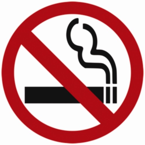 No Smoking Symbol Window Sign