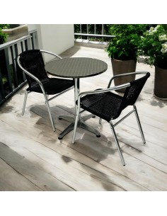 Black Rattan Bistro Set –...