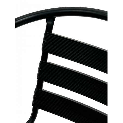 Black Garden Patio Set – Round Glass...