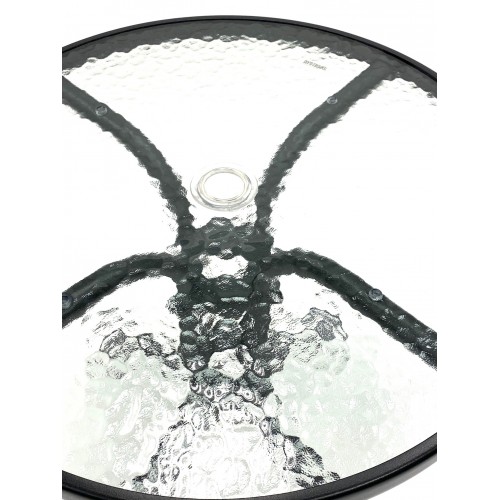 Black Garden Patio Set – Round Glass...