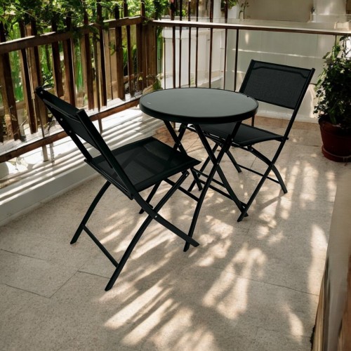 Black Folding Garden Furniture Set –... Black Folding Garden Furniture Set –...