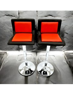 Red & Black Leather Bar Stools 2