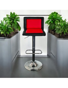 Red & Black Leather Bar Stools