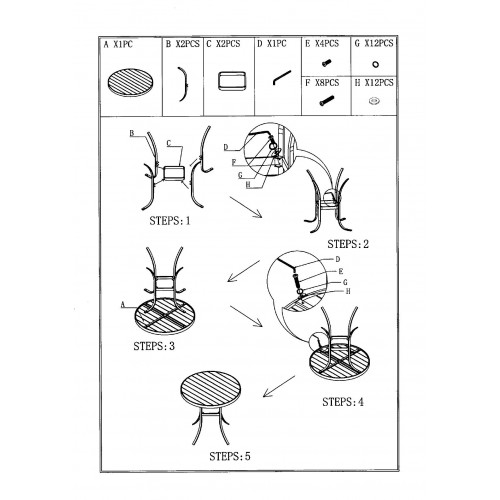 80cm Round Brown Garden Dining Table