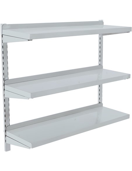Wall shelf 3 levels 1200x300x900mm Stainless Steel | Stalwart DA-WSWB12030
