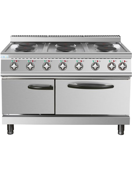 Commercial Electric Cooker 6 Burners (6x2000W) with Electric Oven (4800W) 1050x700x920xmm 380V | Stalwart DA-HRQ762A