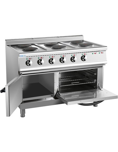 Commercial Electric Cooker 6 Burners (6x2000W) with Electric Oven (4800W) 1050x700x920xmm 380V | Stalwart DA-HRQ762A