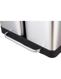 Commercial Pedal Double Waste Bin 2x36 Litres Satin Surface 590x362x616mm | Stalwart DA-JY9127 2