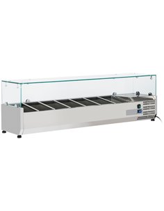Refrigerated Servery Prep Top 1600mm 7xGN1/3 Glass Cover | Stalwart DA-THV1600/380