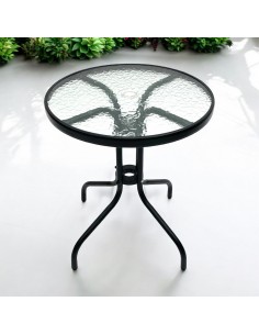 Round Glass Garden Table