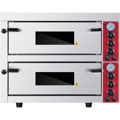 Commercial Double Pizza oven Electric 2 chamber 660x660mm Mechanical controls 9kW | Stalwart DA-KNGEP8T