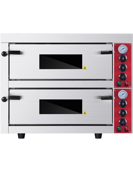 Commercial Double Pizza oven Electric 2 chamber 660x660mm Mechanical controls 9kW | Stalwart DA-KNGEP8T