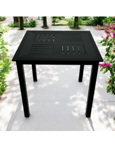 80cm Square Black Bistro Table