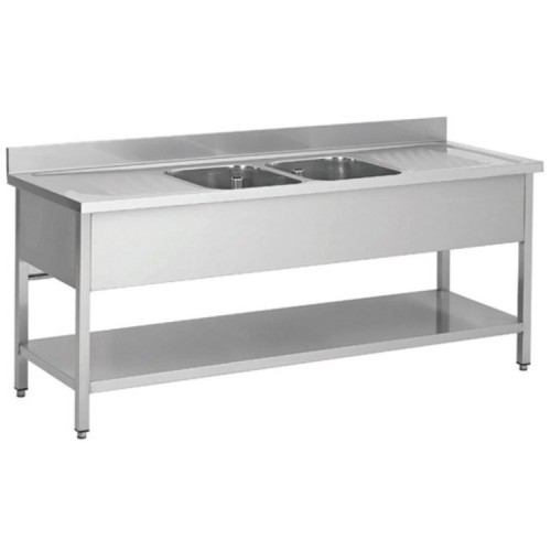 Pro Sink Y829 Double Sink with Double Drainer 2000mm x 600mm 2 Bowls