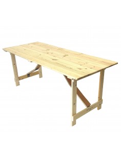 6′ x 2’6″ Wooden Trestle Table 2