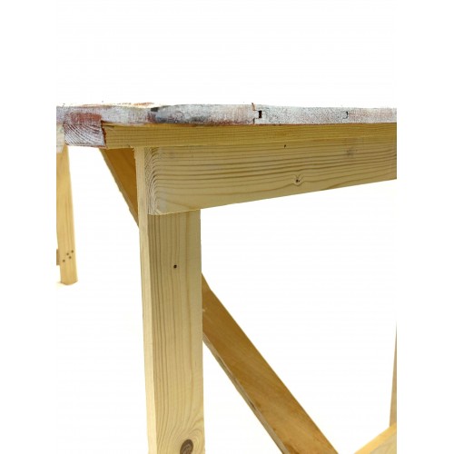 Distressed Limewash 6ft Trestle Table