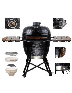 22" Ceramic Kamado BBQ Grill Egg XL Black | Stalwart DA-SE21BLACK 2