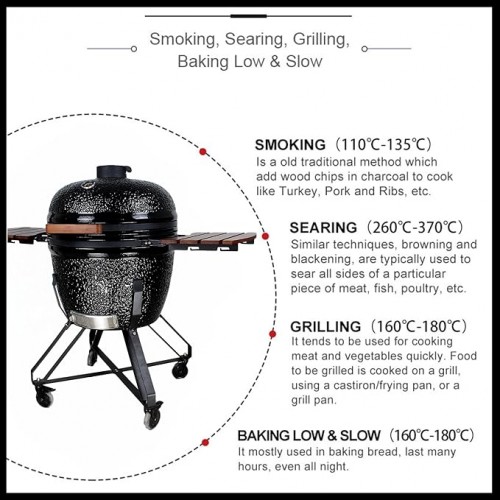 Kamado BBQ 22" Ceramic Grill Egg XL...