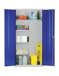 Janitorial Cupboard Grey Blue Doors